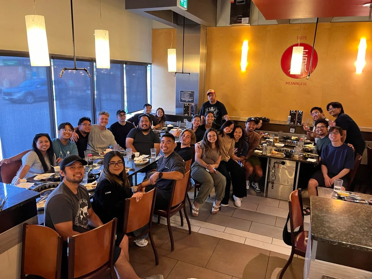 Young adults gathering for study and conversation